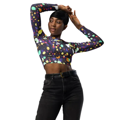 Orbit Pop on a Long Sleeve Crop Top