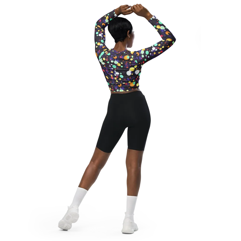 Orbit Pop on Long Sleeve Crop Top — Back