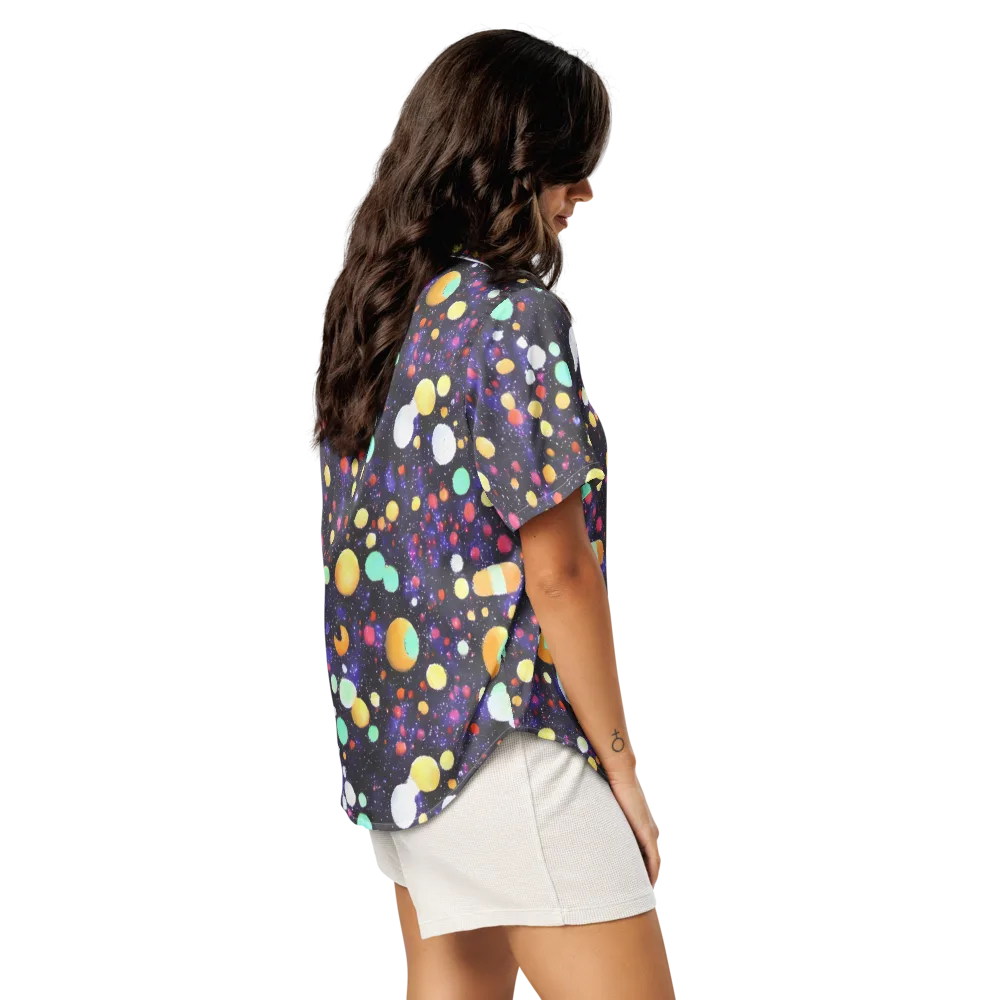 Orbit Pop on Women's Short Sleeve Pajama Top — Right Back