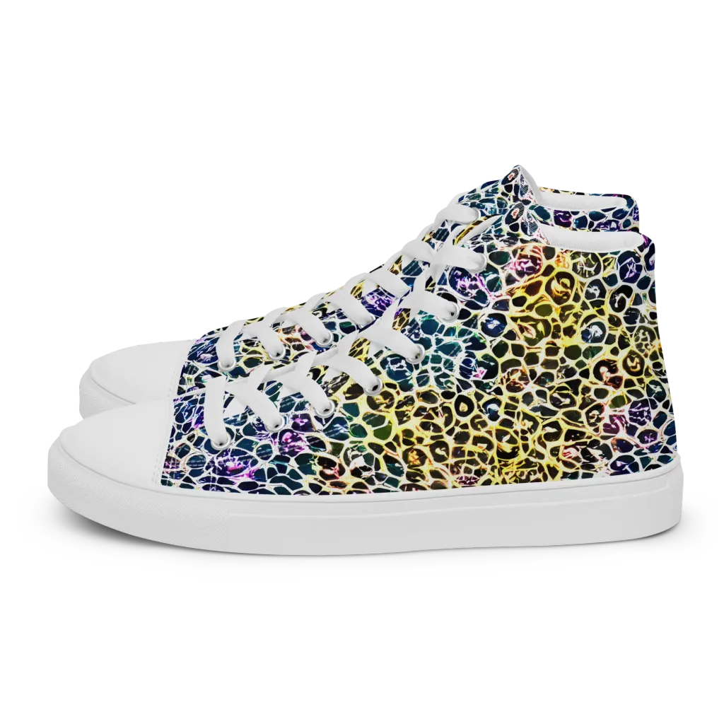 Midnight Mineral on Women's High Top Canvas Shoes — Left
