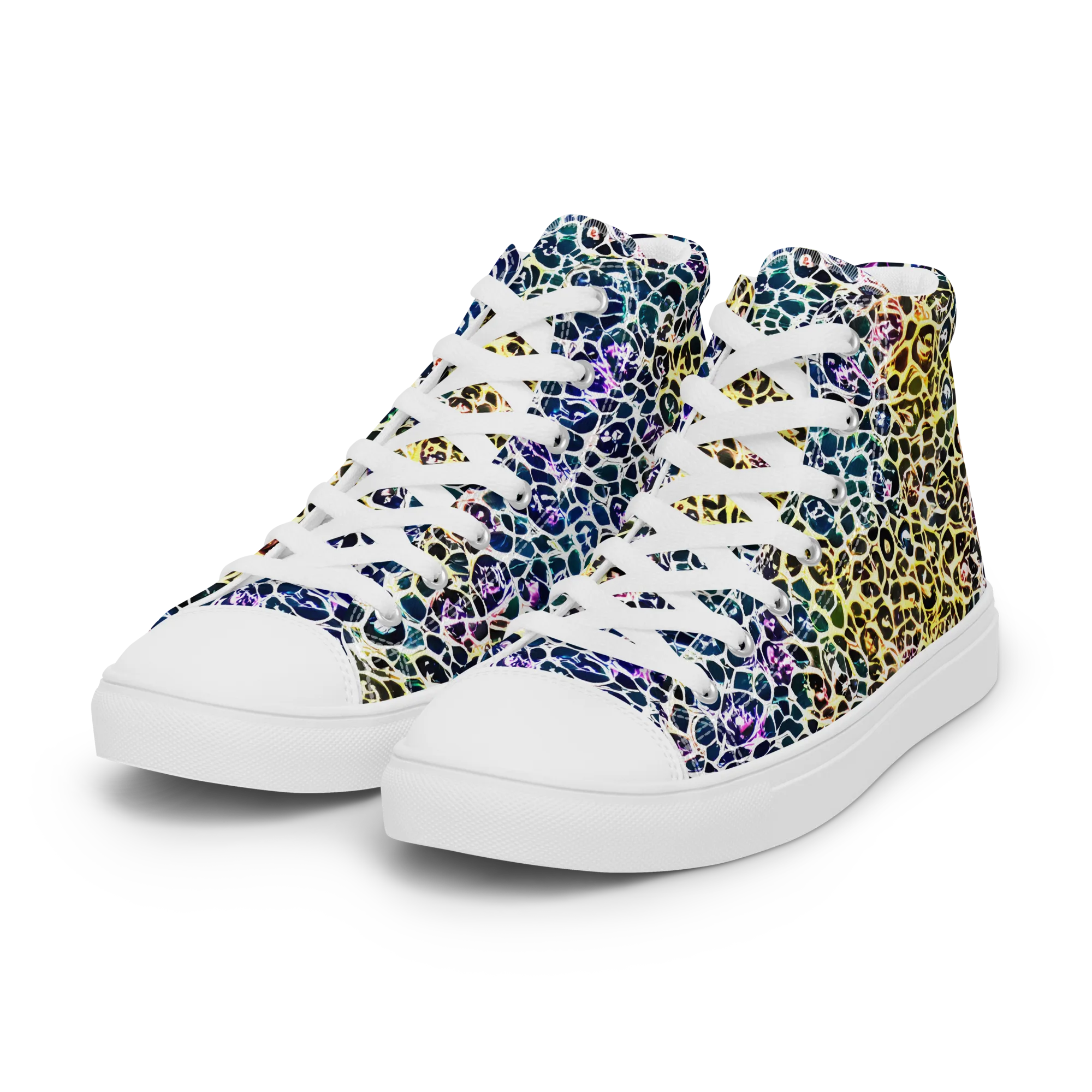 Midnight Mineral on Women's High Top Canvas Shoes — Left Front