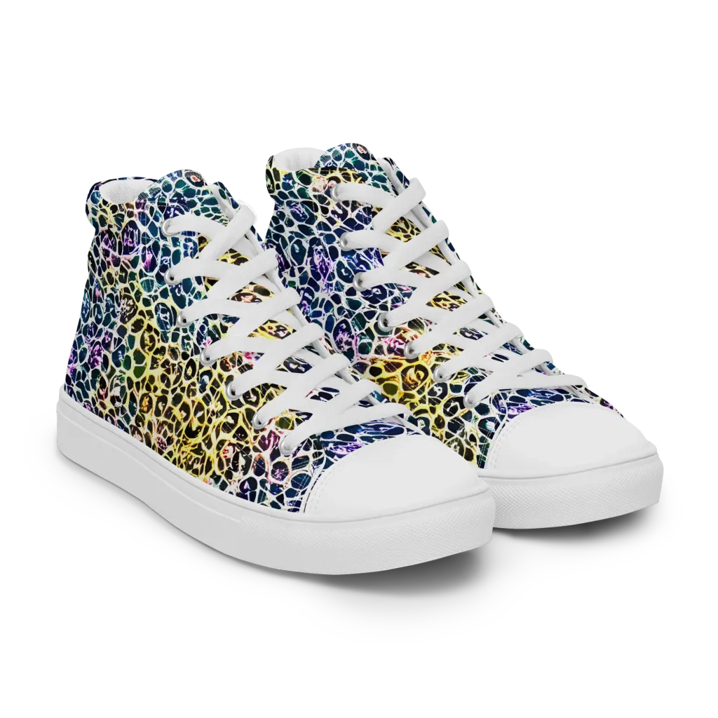 Midnight Mineral on Women's High Top Canvas Shoes — Right Front