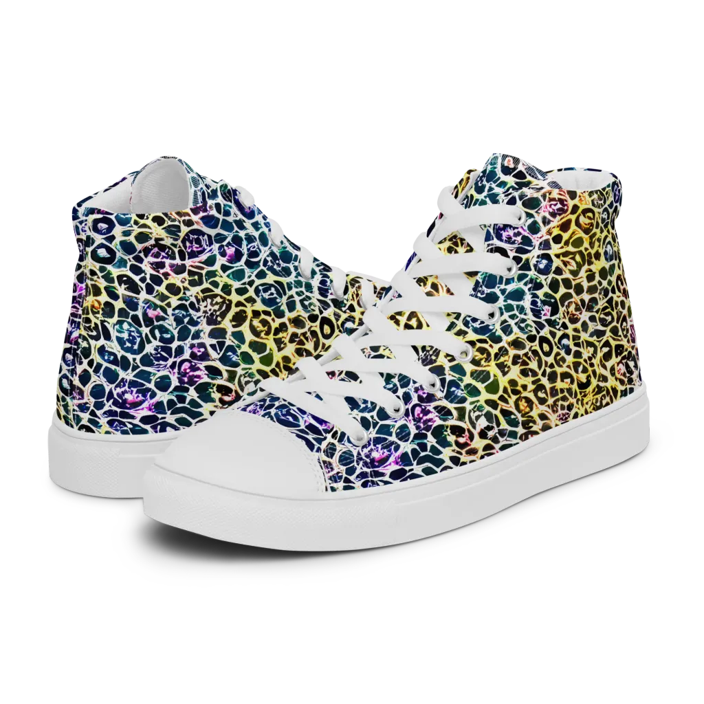 Midnight Mineral on Women's High Top Canvas Shoes — Left