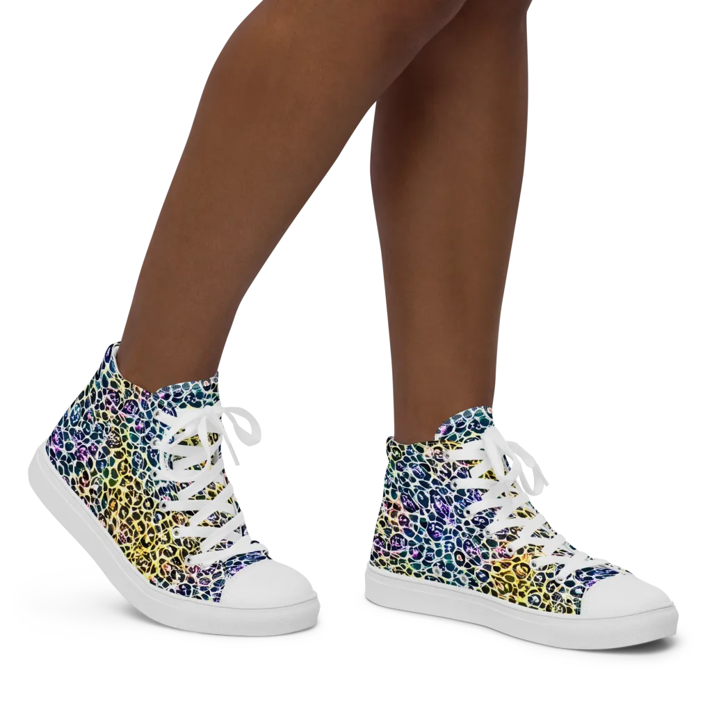 Midnight Mineral on Women's High Top Canvas Shoes — Right