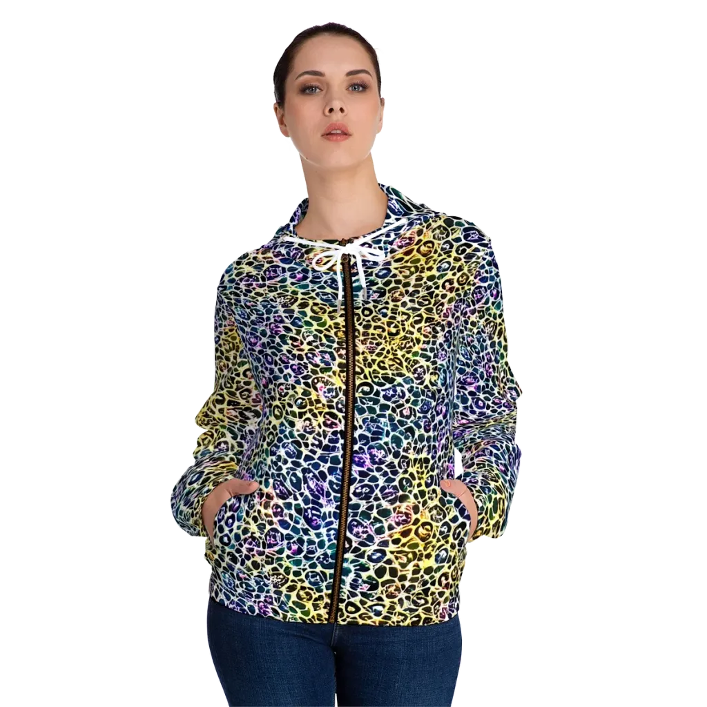 Midnight Mineral on Women's Full-Zip Hoodie — Front On Person