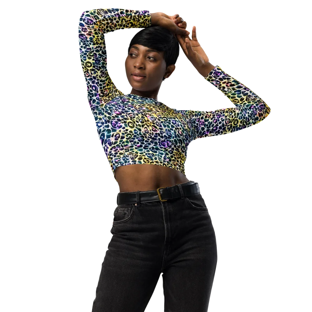 Midnight Mineral on Long Sleeve Crop Top — Front