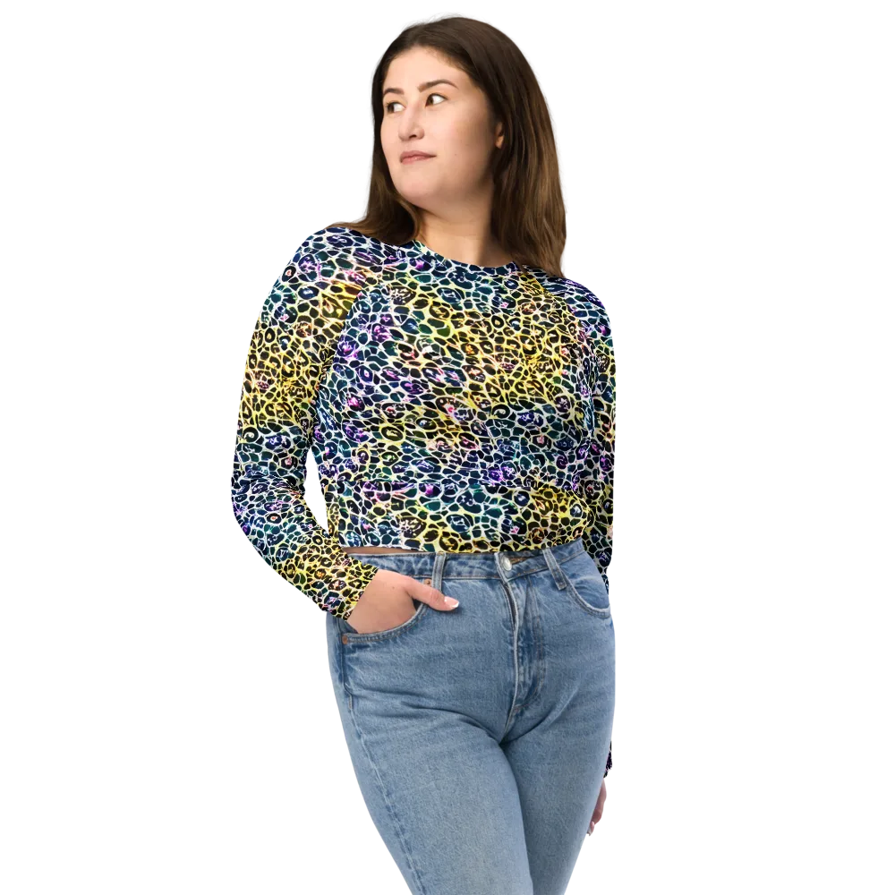 Midnight Mineral on Long Sleeve Crop Top — Front
