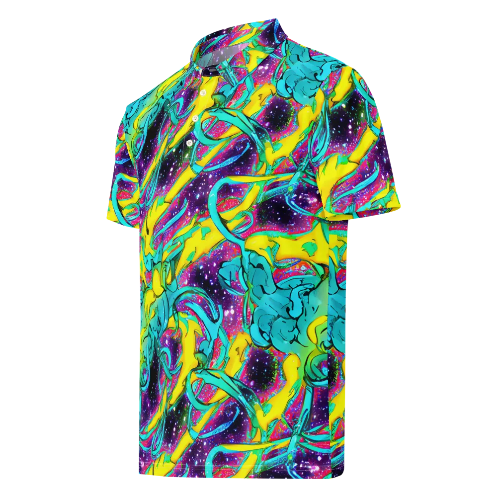 Galaxy Bloom on Men's Slim Fit Polo Shirt — Left Front