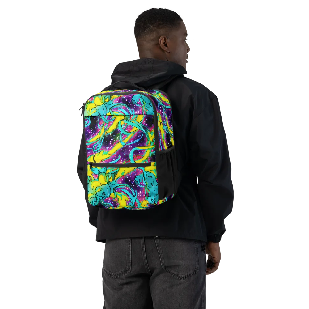 Galaxy Bloom on Utility Backpack — Back