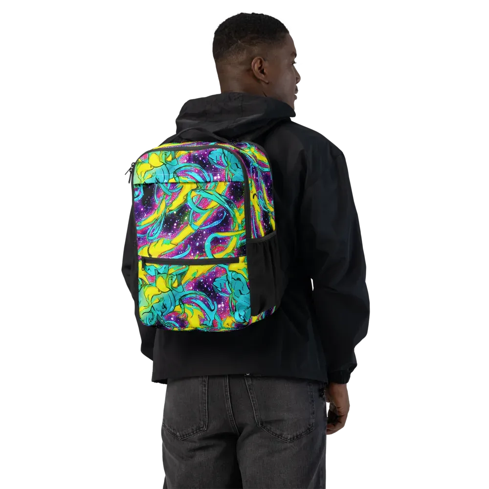Galaxy Bloom on Utility Backpack — Back