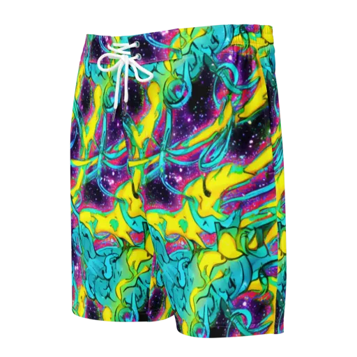 Galaxy Bloom on a Men's Board Shorts