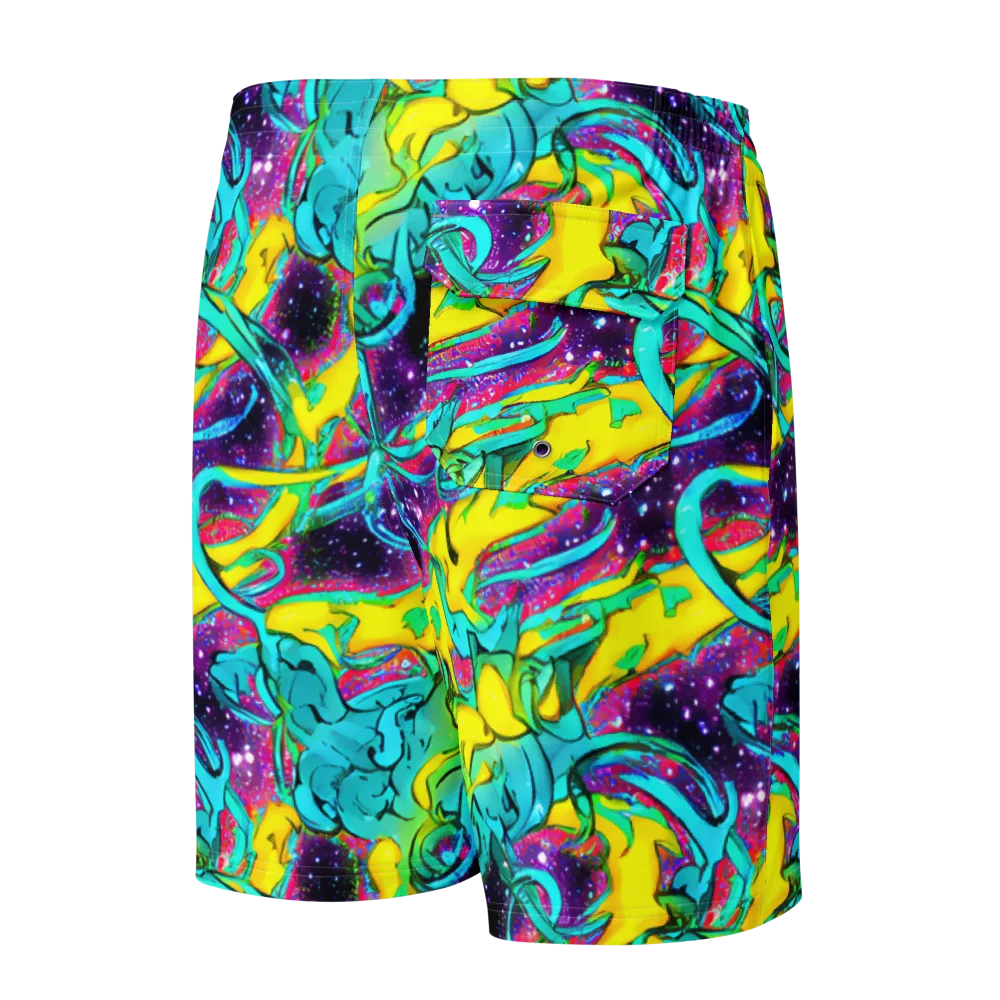 Galaxy Bloom on Men's Board Shorts — Back