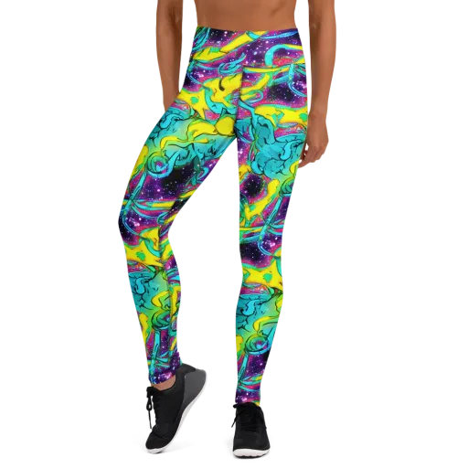 Galaxy Bloom on a Yoga Leggings
