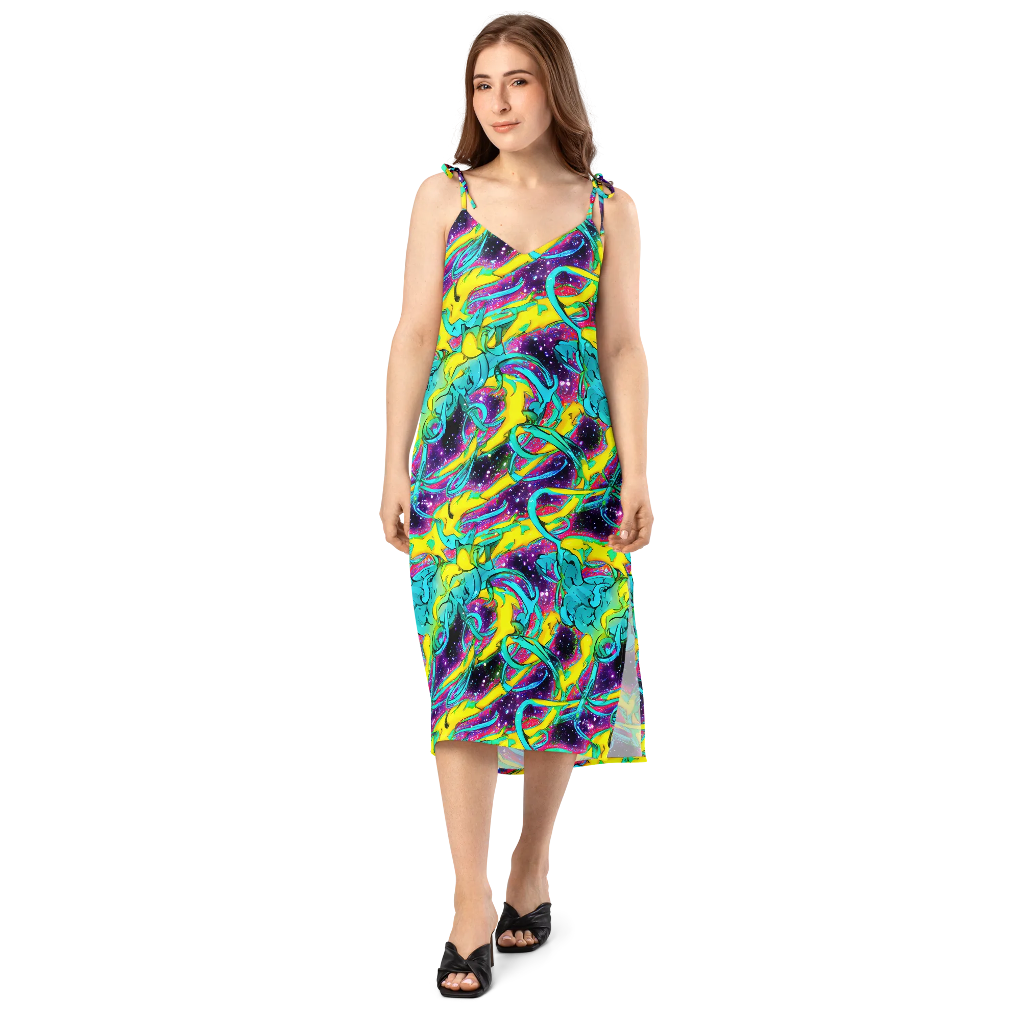 Galaxy Bloom on Slip Dress — Front