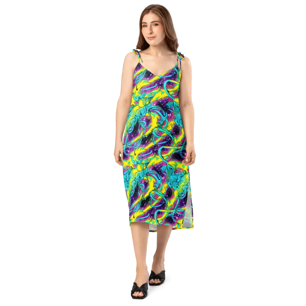 Galaxy Bloom on Slip Dress — Front