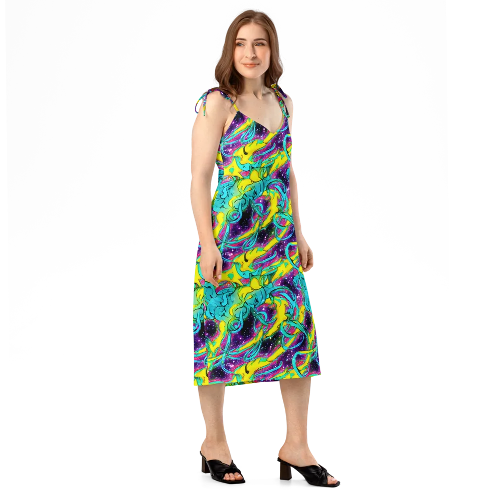 Galaxy Bloom on Slip Dress — Right Front