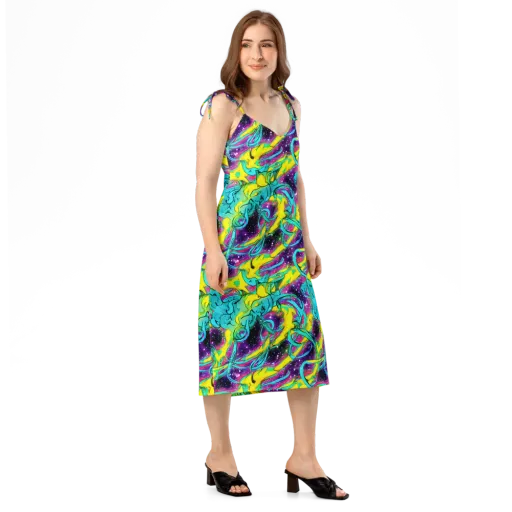 Galaxy Bloom on a Slip Dress
