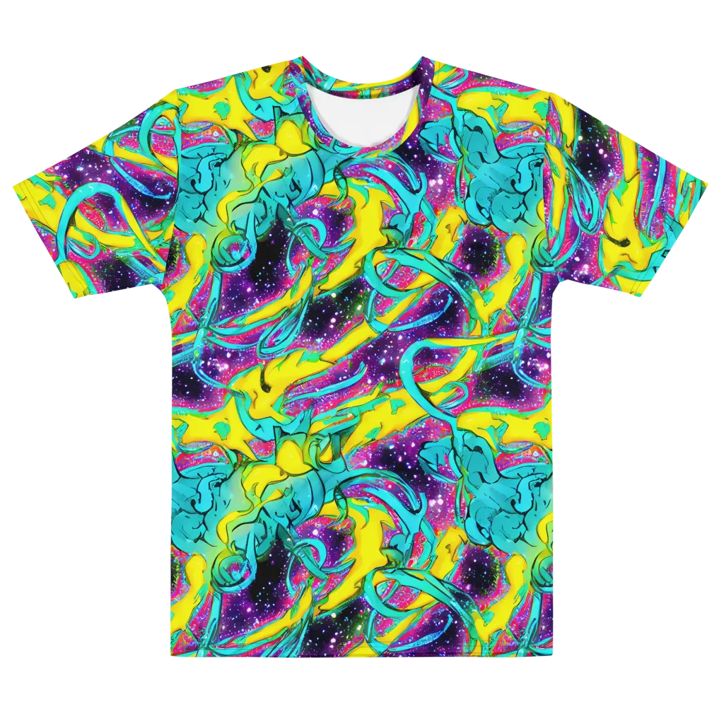 Galaxy Bloom on Men's Cotton Crew Neck T-Shirt — Front