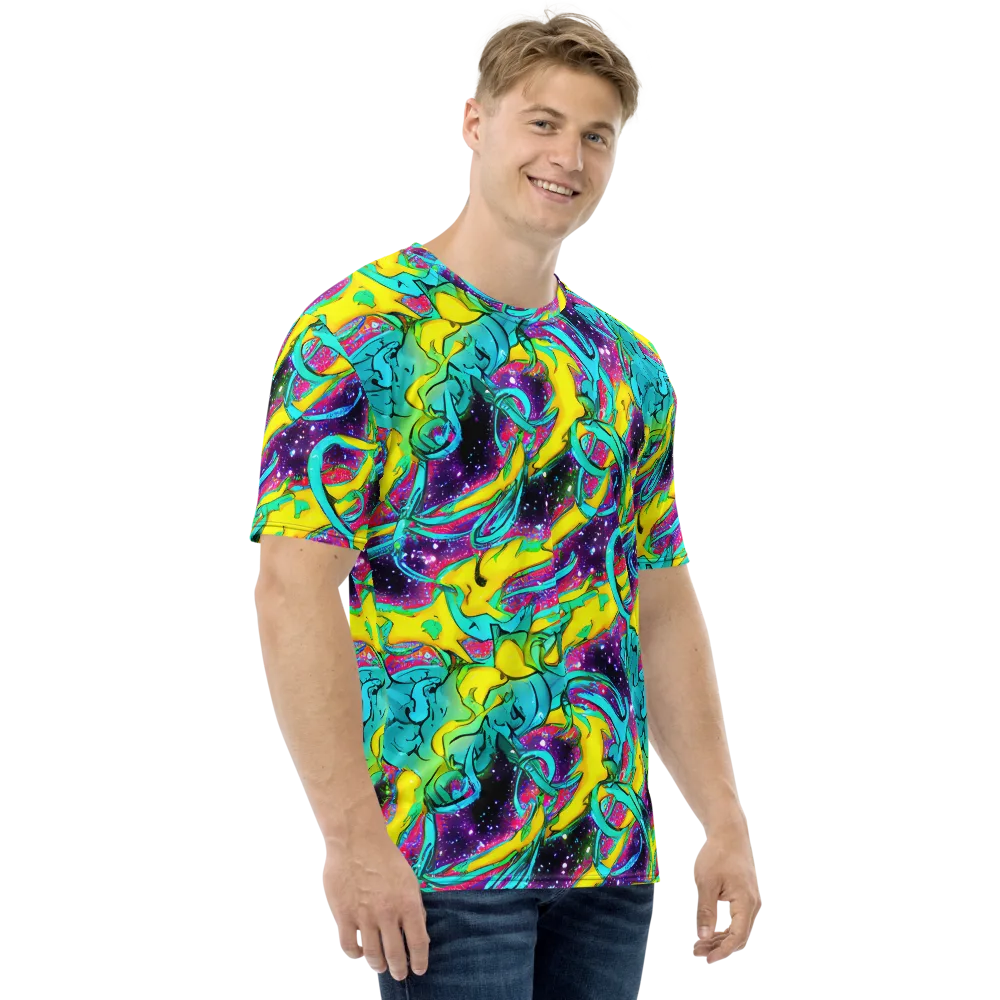 Galaxy Bloom on Men's Crew Neck T-Shirt — Right