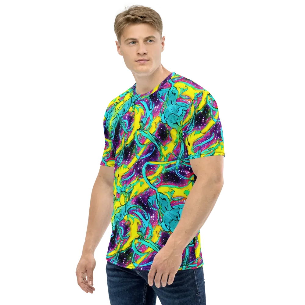 Galaxy Bloom on Men's Crew Neck T-Shirt — Left