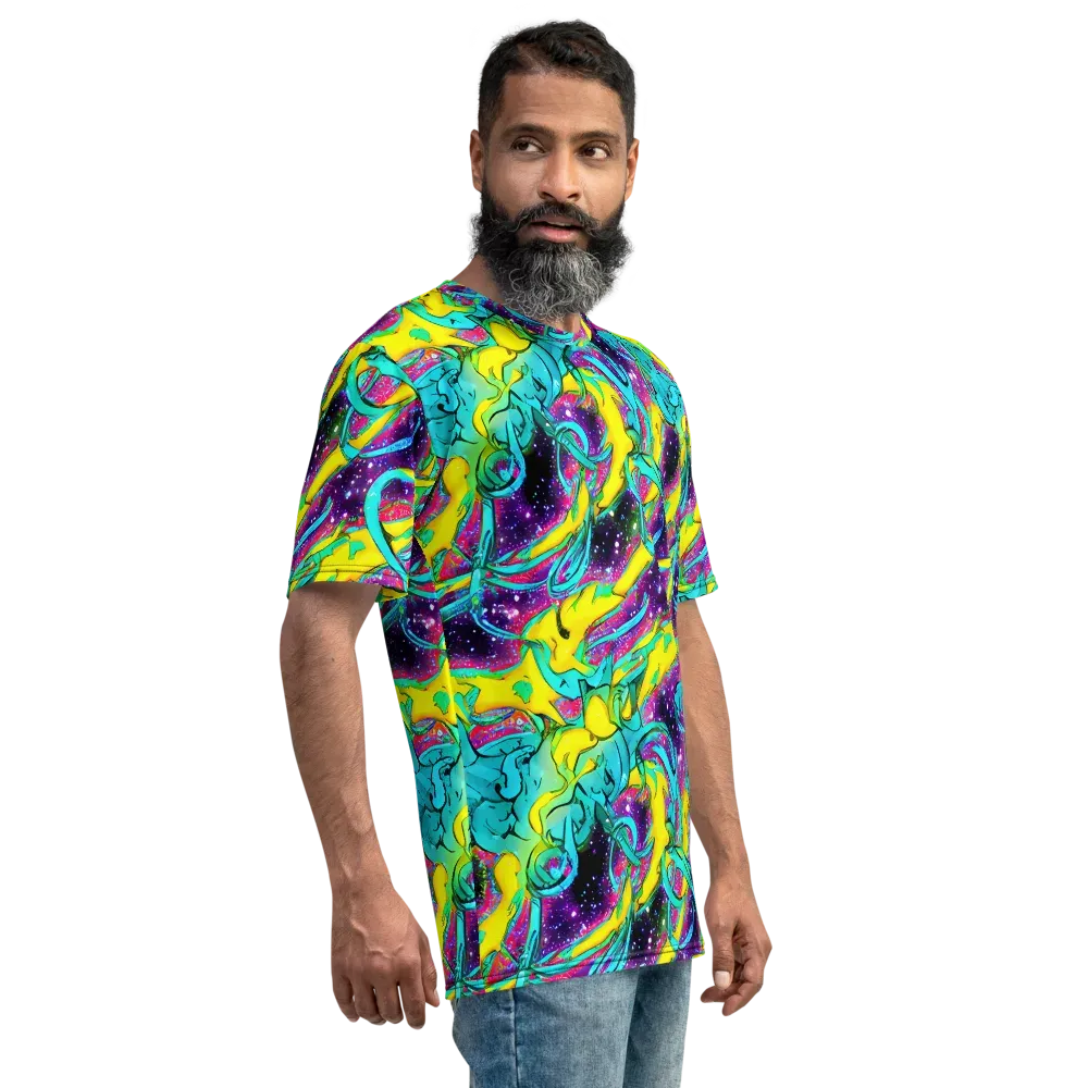 Galaxy Bloom on Men's Crew Neck T-Shirt — Right