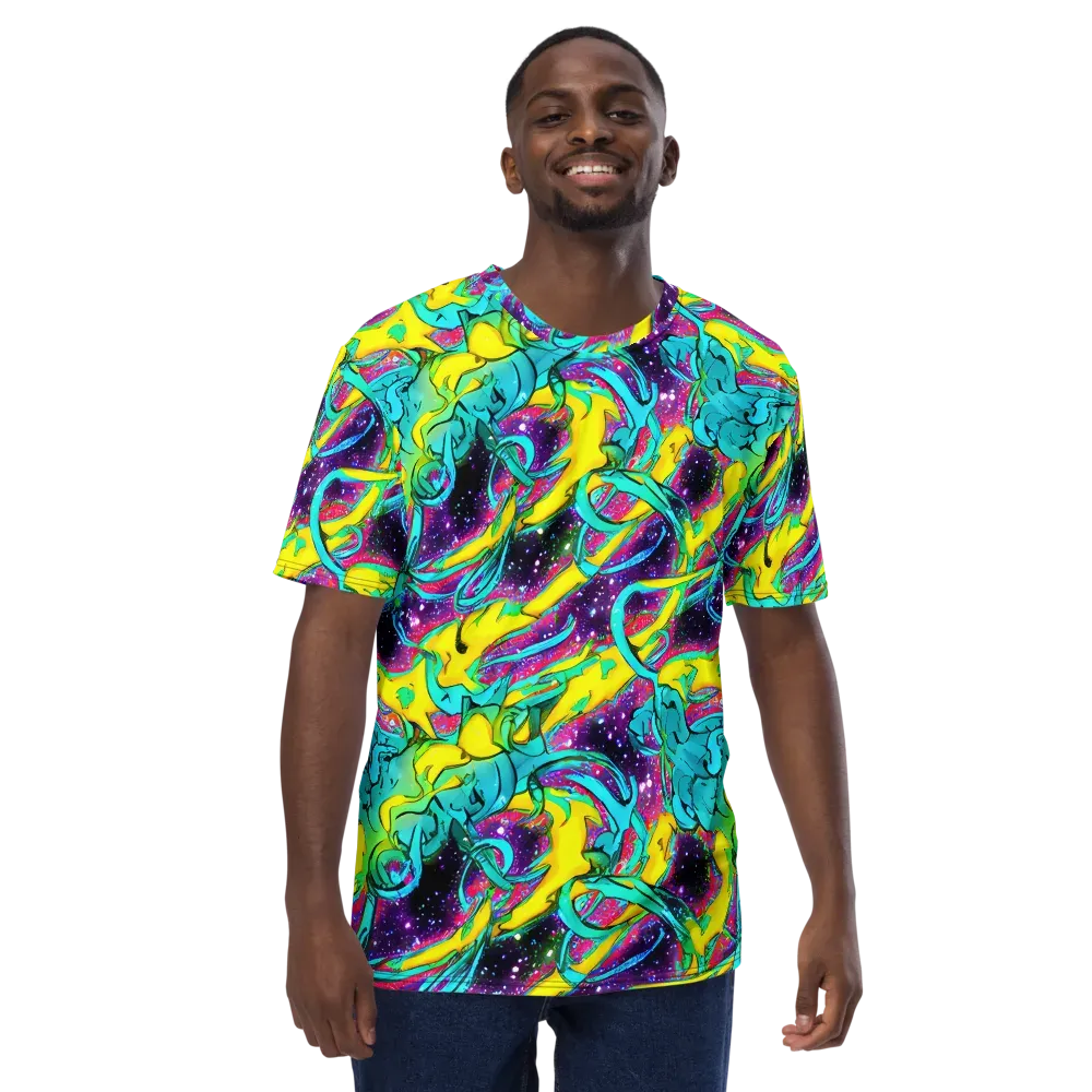 Galaxy Bloom on Men's Crew Neck T-Shirt — Front