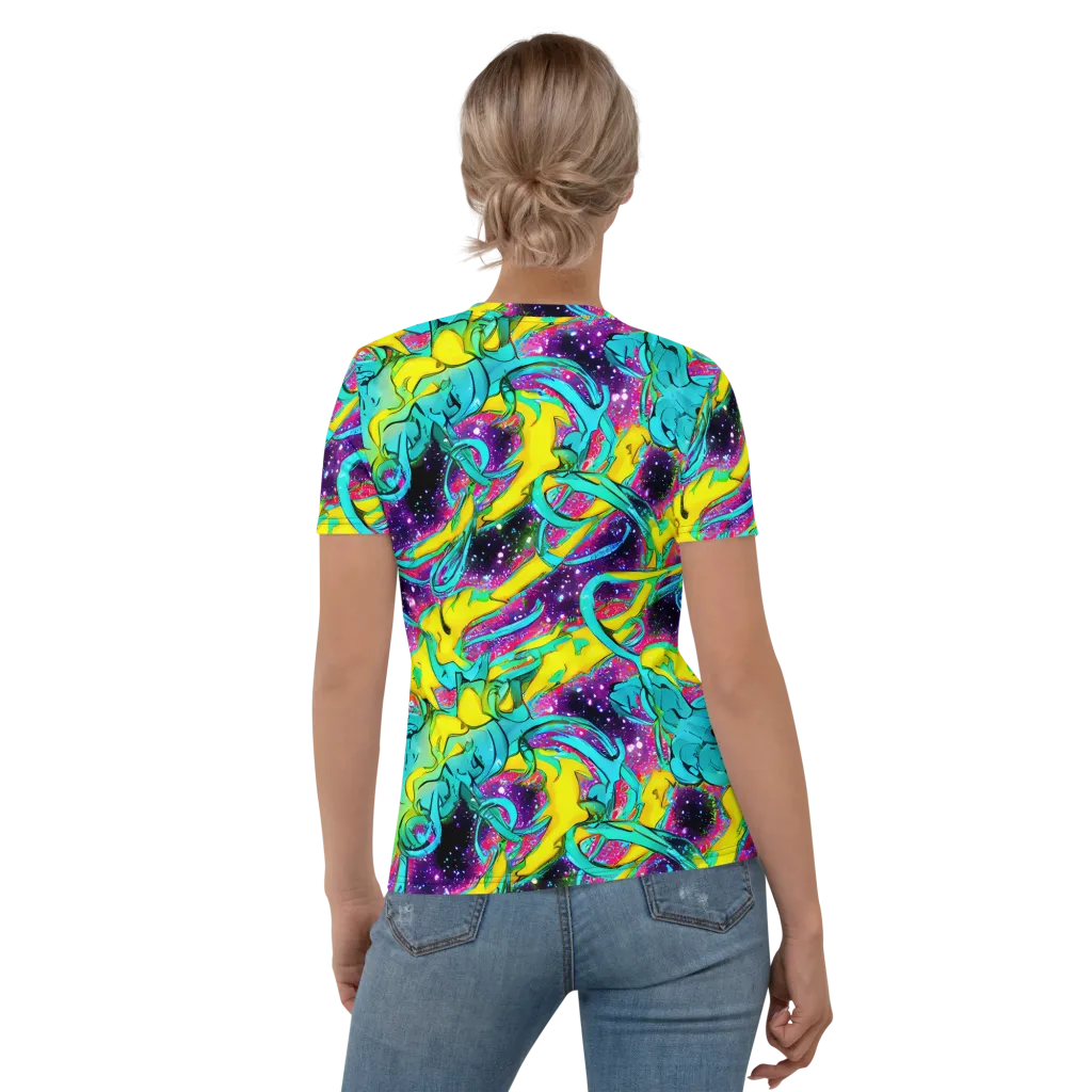 Galaxy Bloom on Women's Crew Neck T-Shirt — Back
