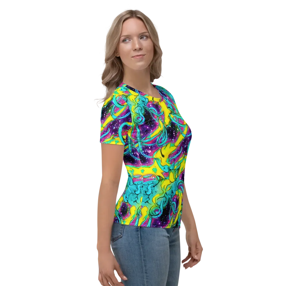 Galaxy Bloom on Women's Crew Neck T-Shirt — Right