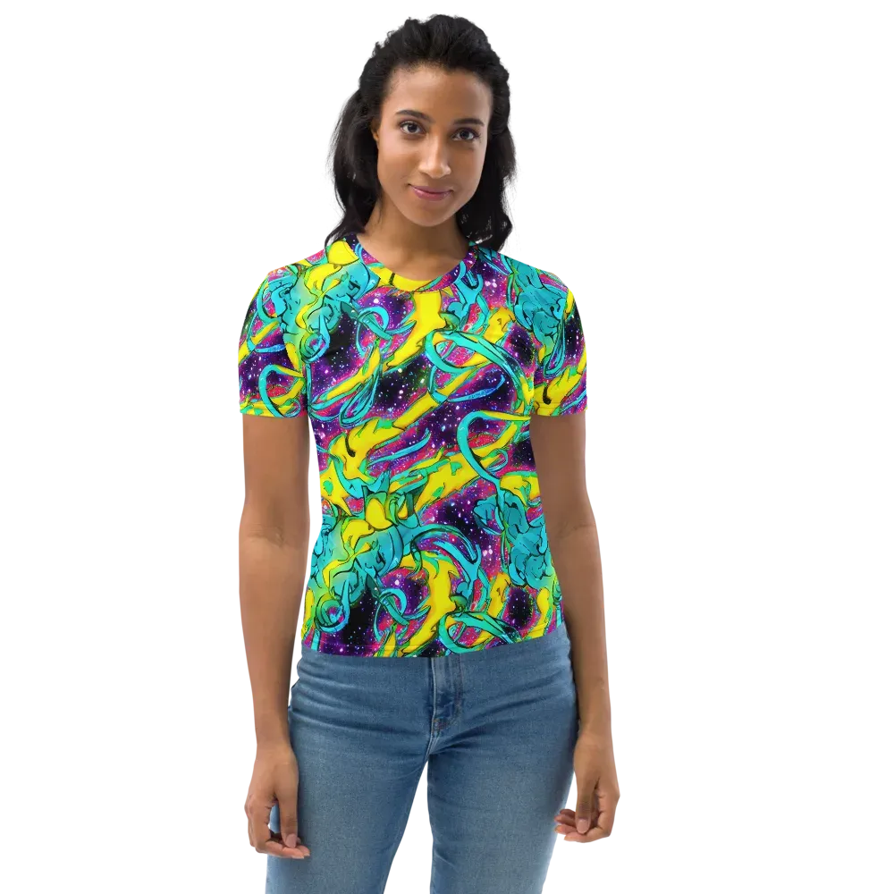 Galaxy Bloom on Women's Crew Neck T-Shirt — Front