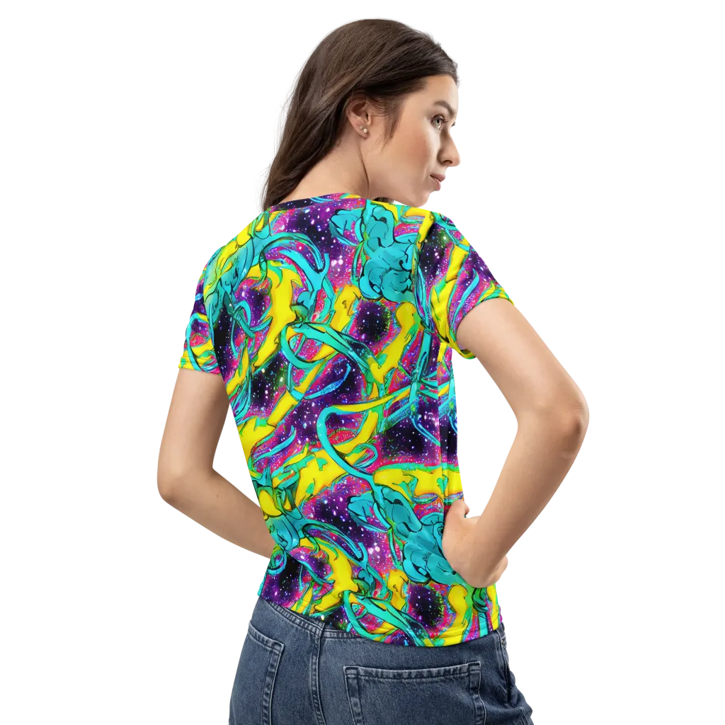 Galaxy Bloom on Women's Crew Neck T-Shirt — Back