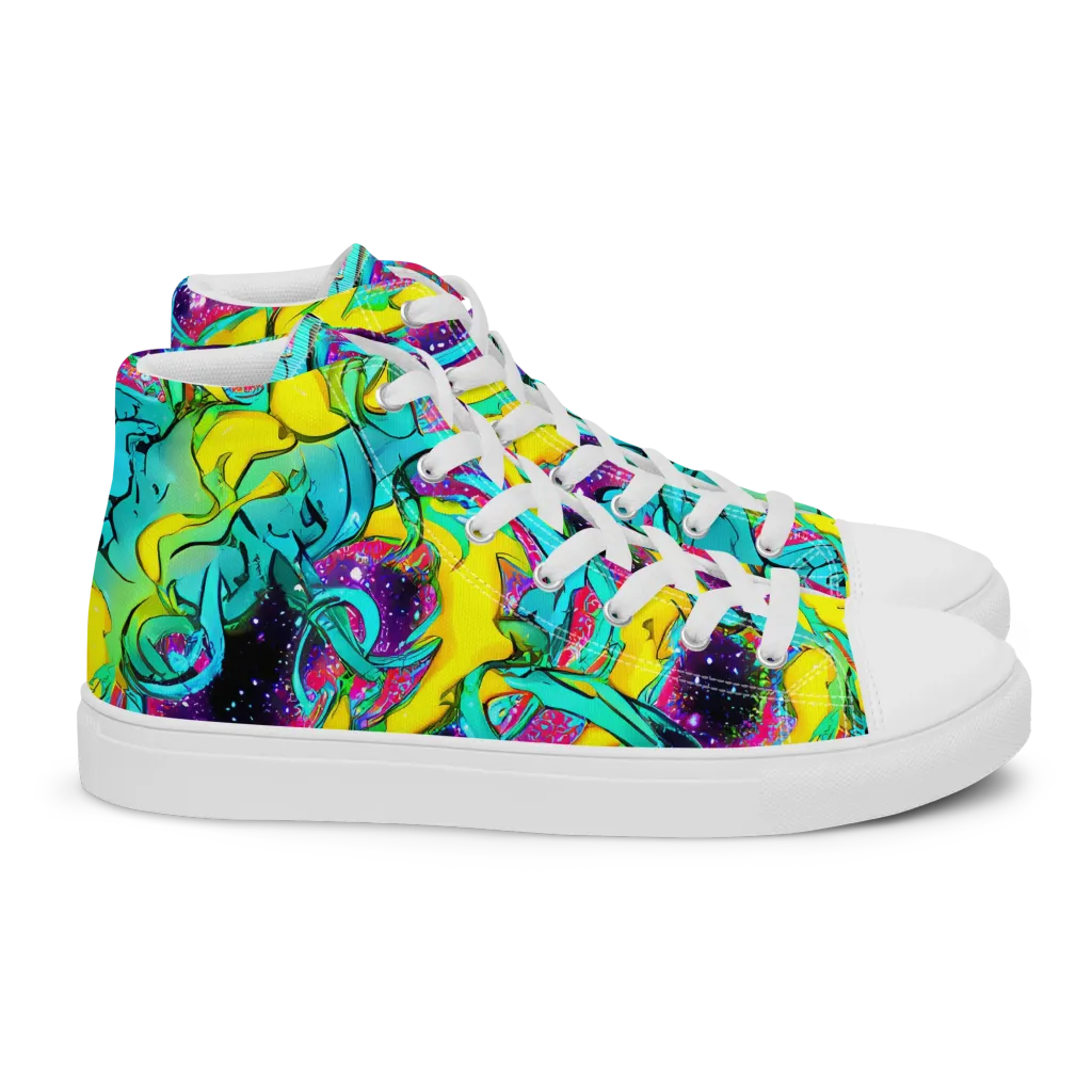 Galaxy Bloom on Women's High Top Canvas Shoes — Right