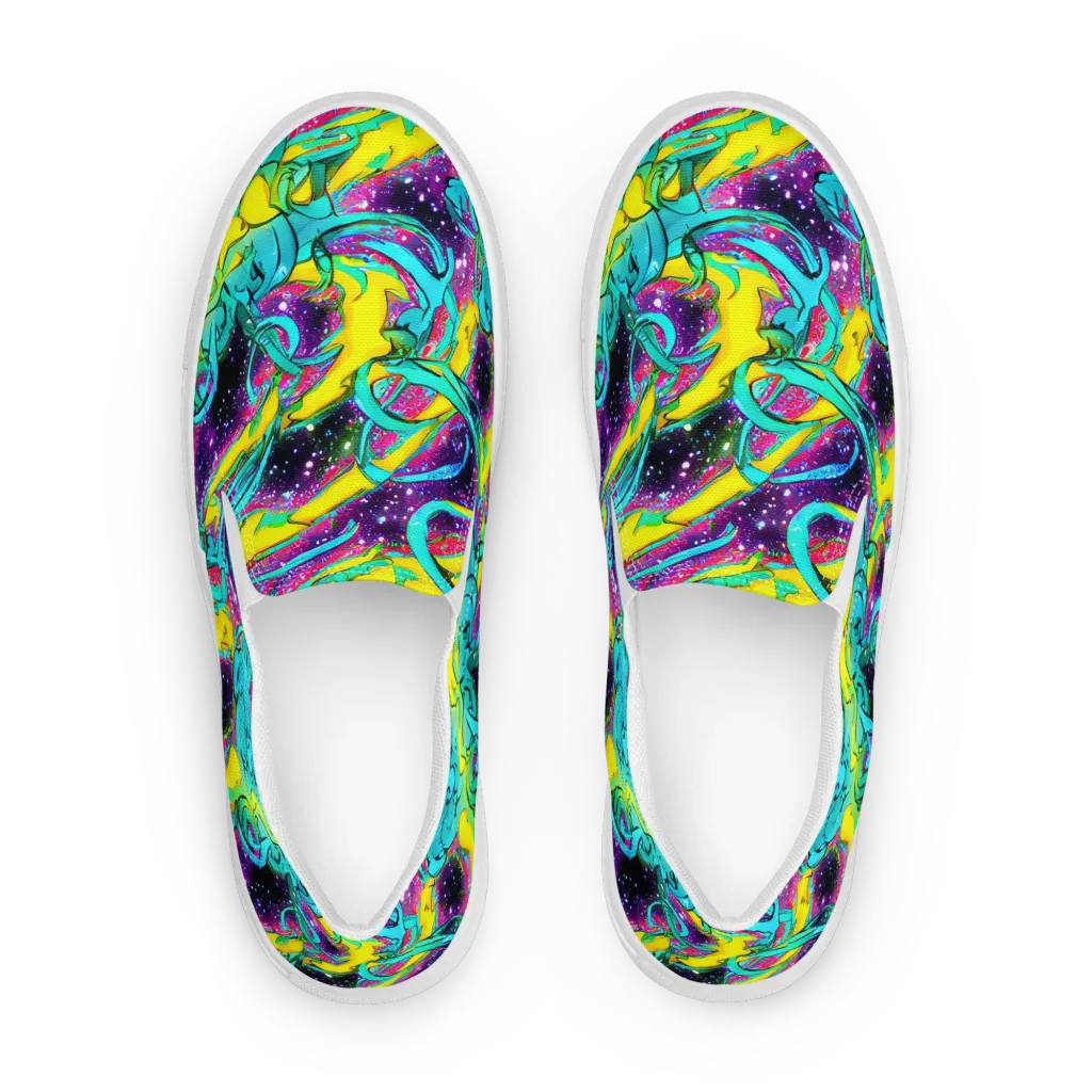 Galaxy Bloom on Men's Slip-On Canvas Shoes — Front