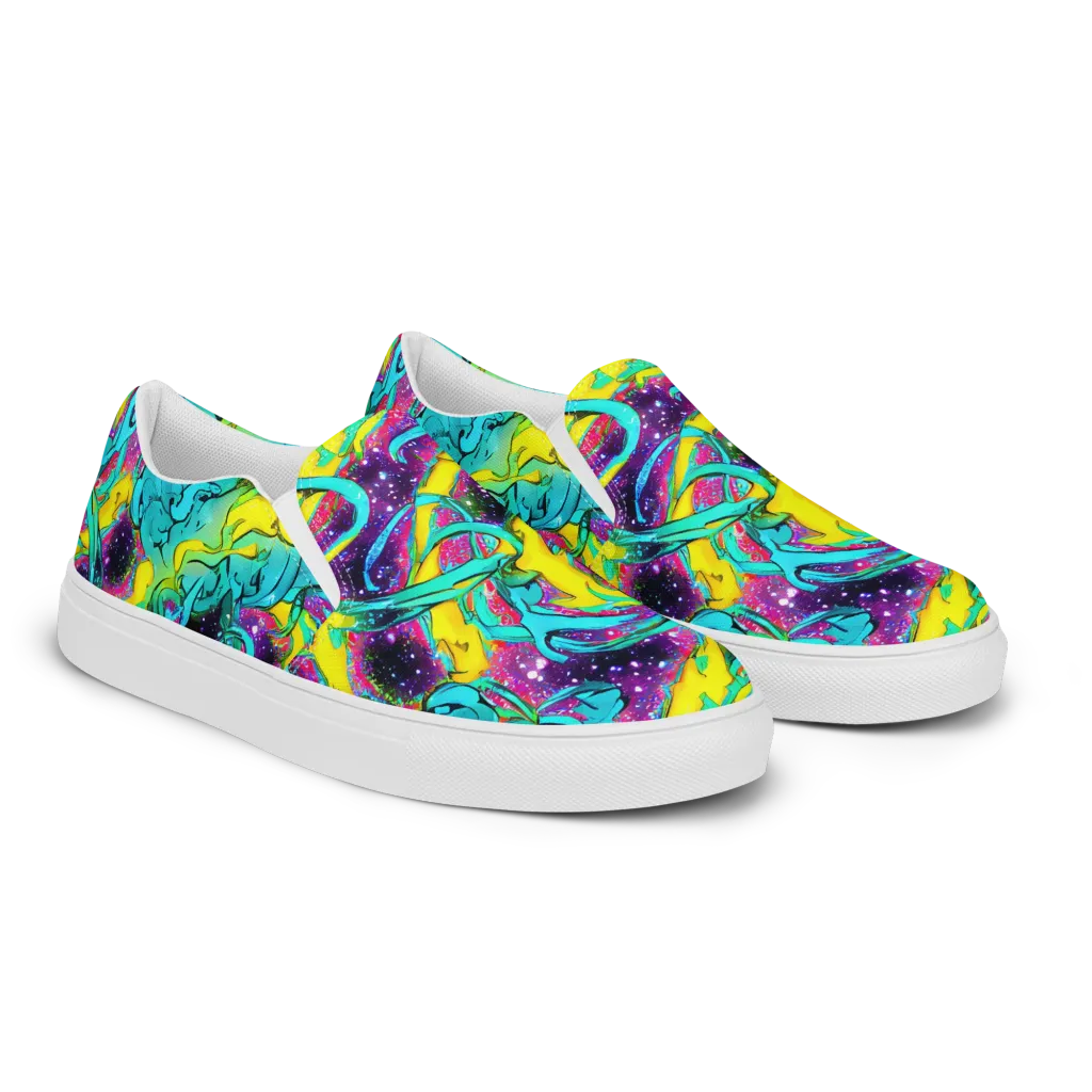 Galaxy Bloom on Men's Slip-On Canvas Shoes — Right Front