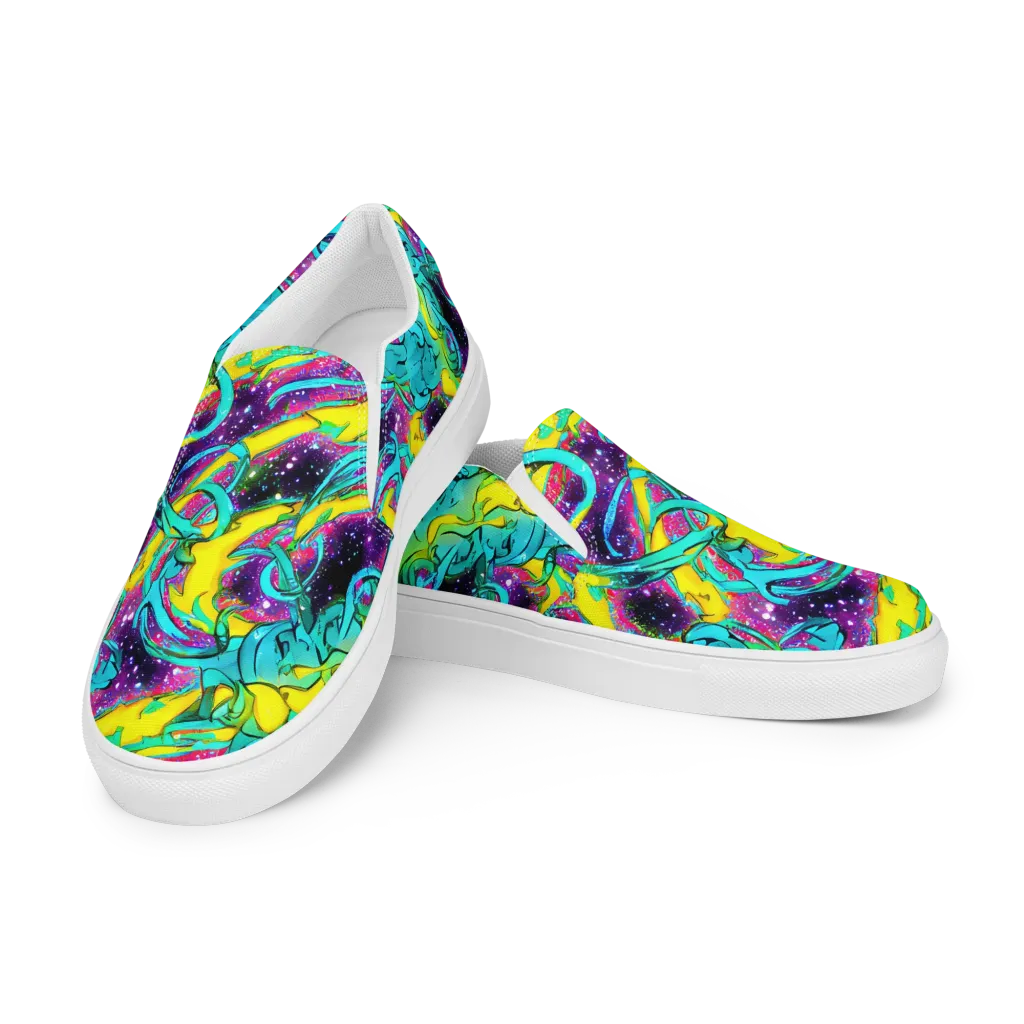 Galaxy Bloom on Men's Slip-On Canvas Shoes — Left Front
