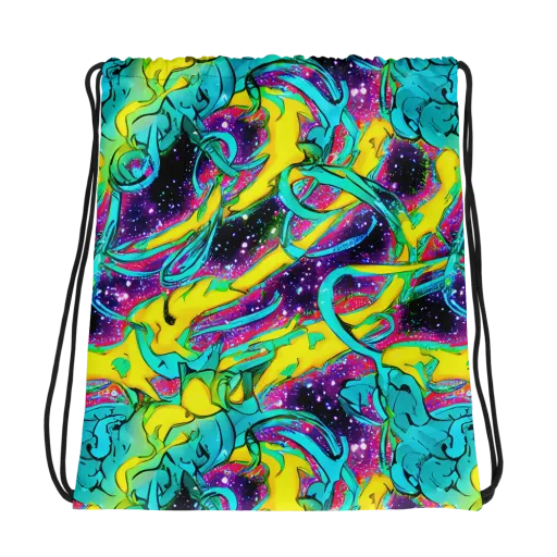 Galaxy Bloom on a Drawstring Bag