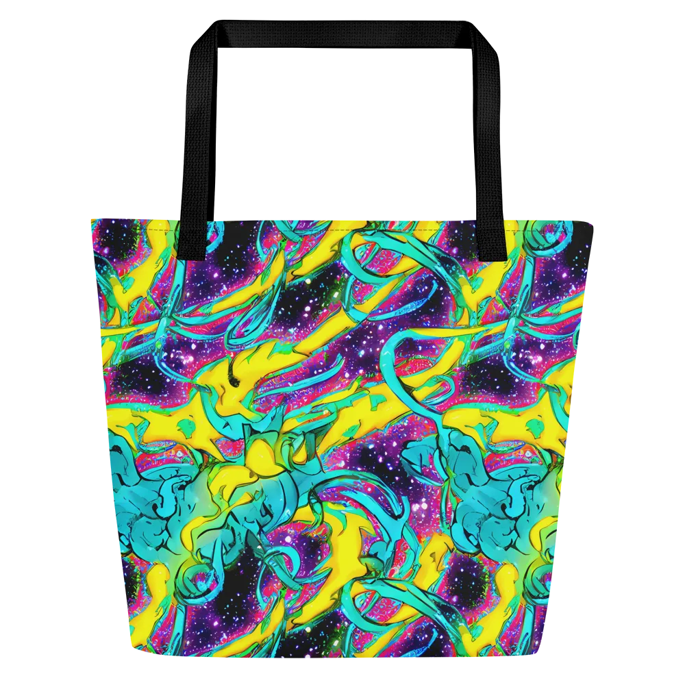 Galaxy Bloom on Large Tote Bag W/ Pocket — Front