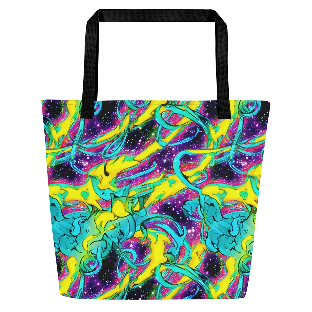 Galaxy Bloom on Large Tote Bag W/ Pocket — Front