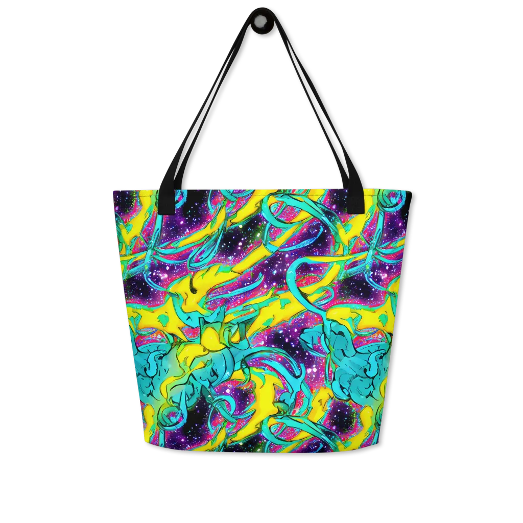 Galaxy Bloom on Large Tote Bag W/ Pocket — Front