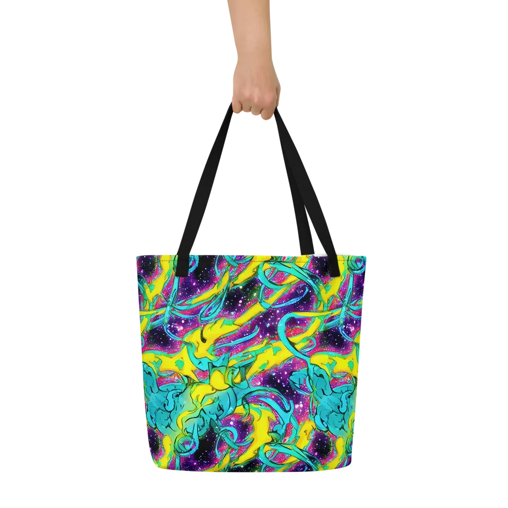 Galaxy Bloom on Large Tote Bag W/ Pocket — Front