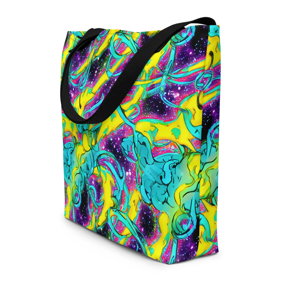 Galaxy Bloom on Large Tote Bag W/ Pocket — Front