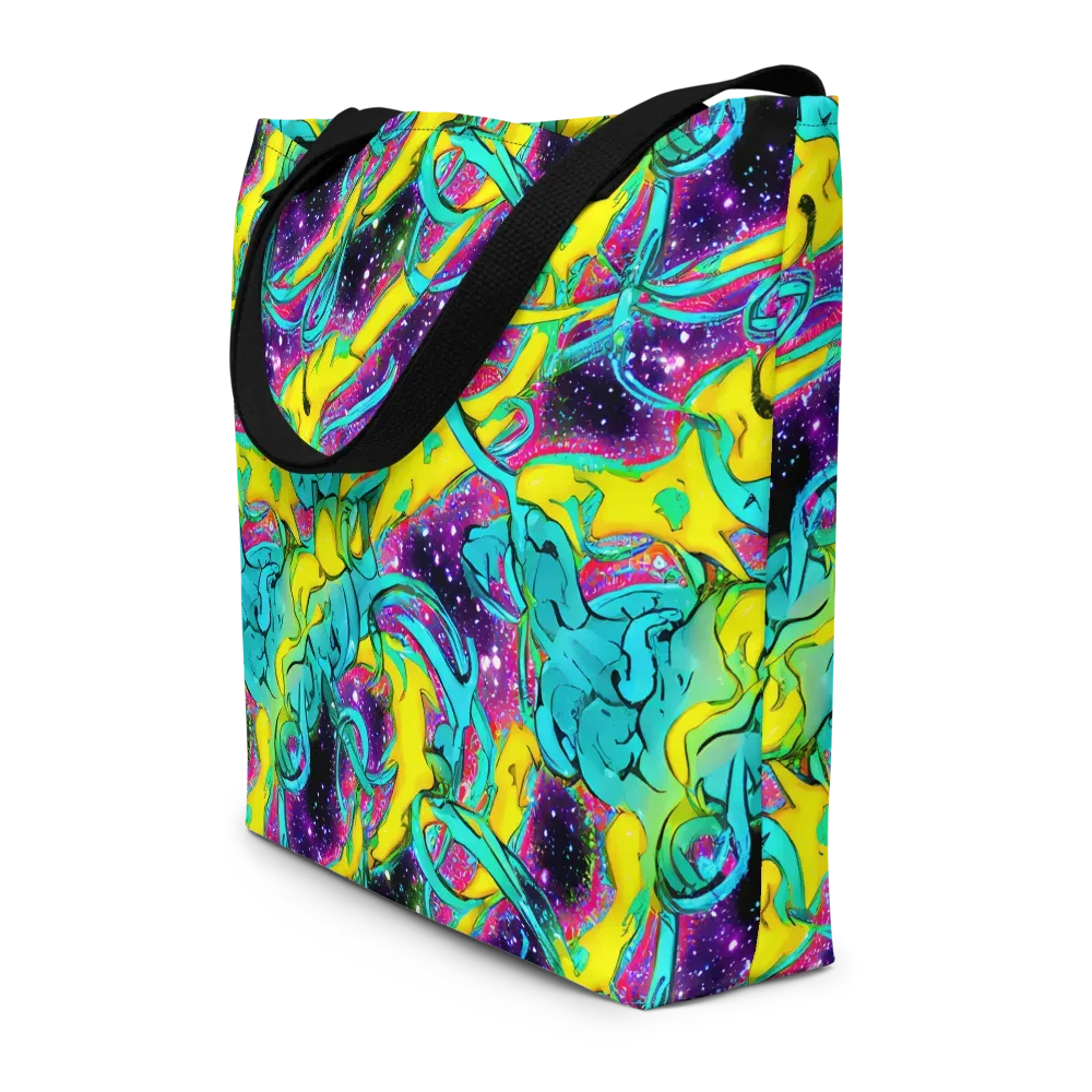 Galaxy Bloom on Large Tote Bag W/ Pocket — Front