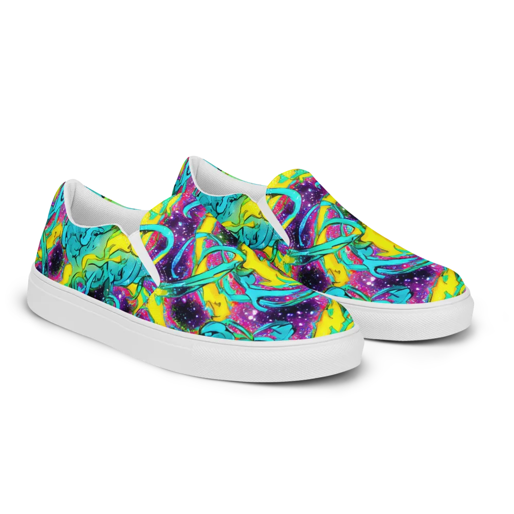 Galaxy Bloom on Women's Slip-On Canvas Shoes — Right Front