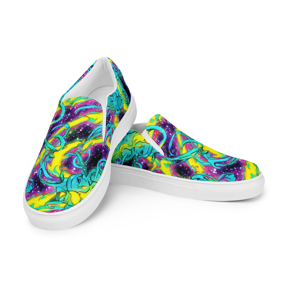 Galaxy Bloom on Women's Slip-On Canvas Shoes — Left Front