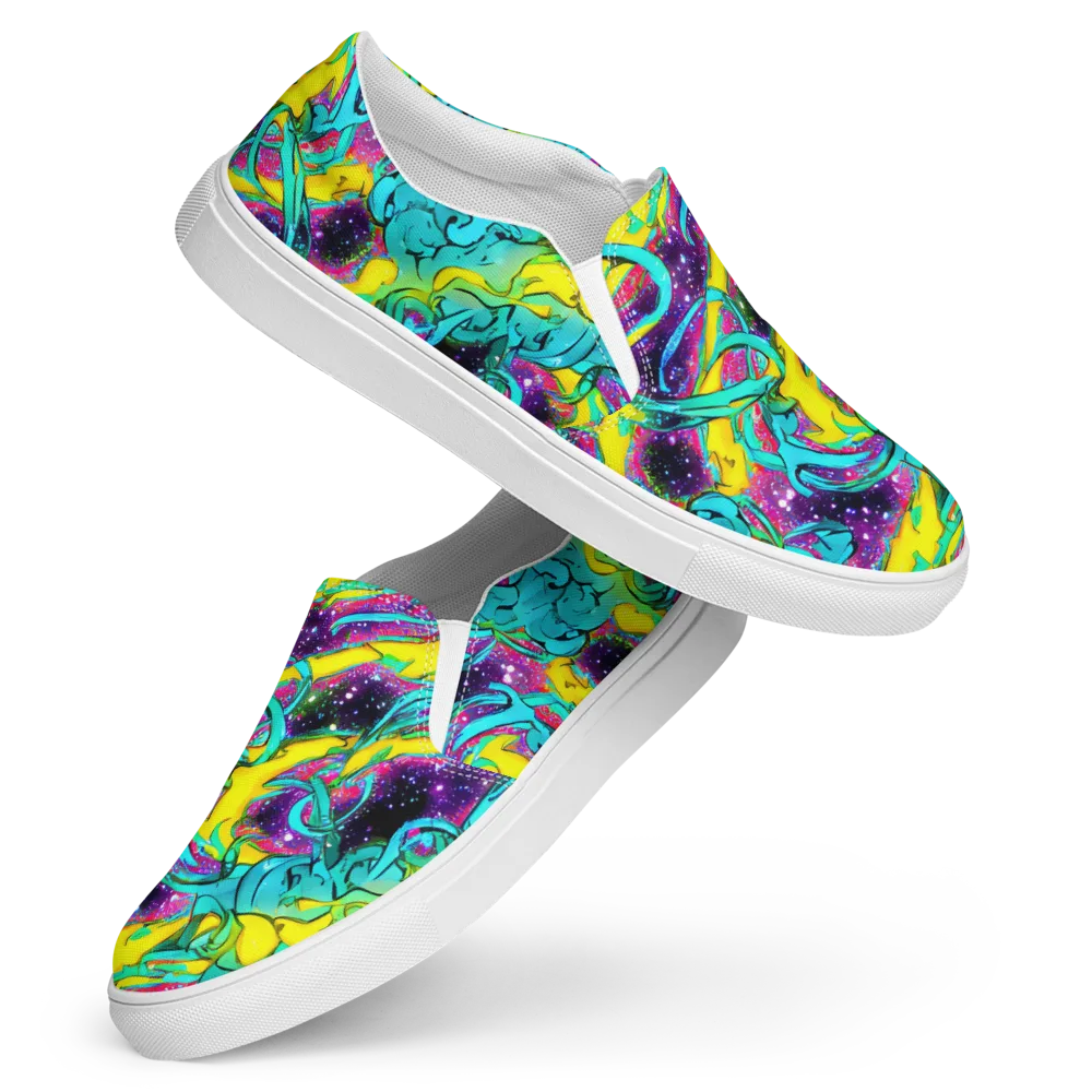 Galaxy Bloom on Women's Slip-On Canvas Shoes — Front
