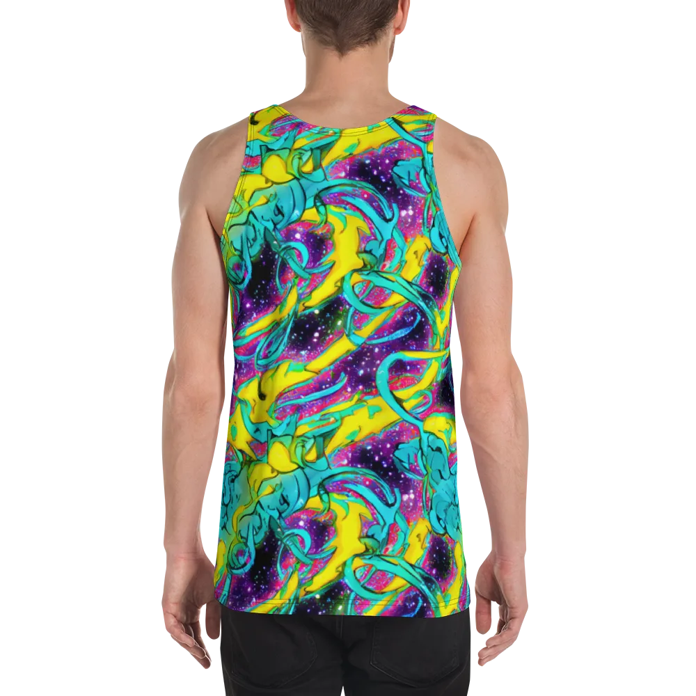 Galaxy Bloom on Men's Tank Top — Back