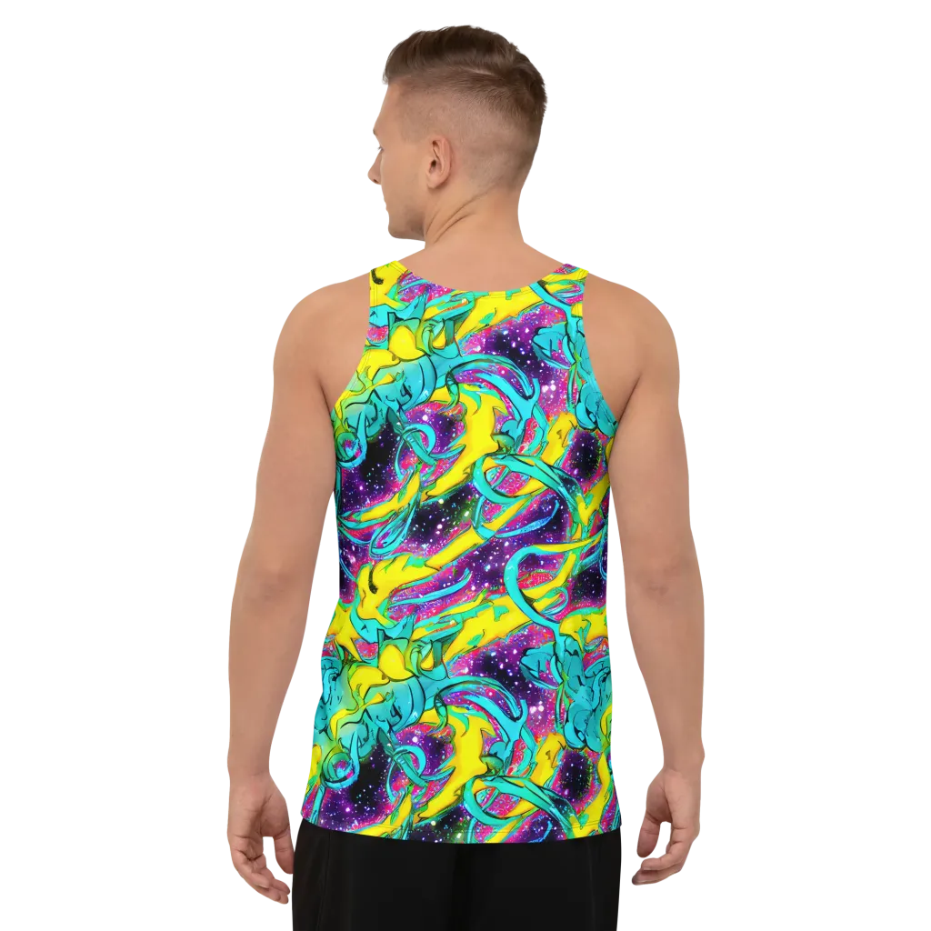 Galaxy Bloom on Men's Tank Top — Back