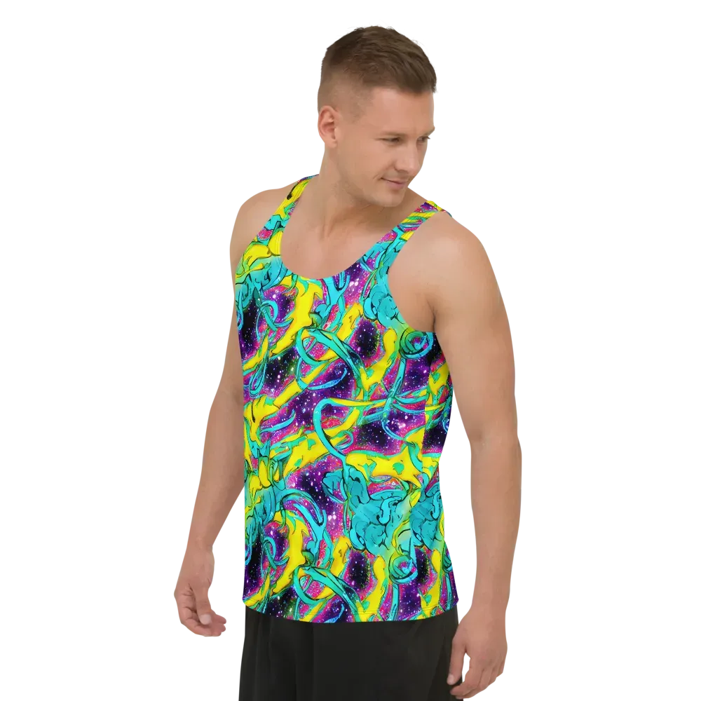 Galaxy Bloom on Men's Tank Top — Left Front