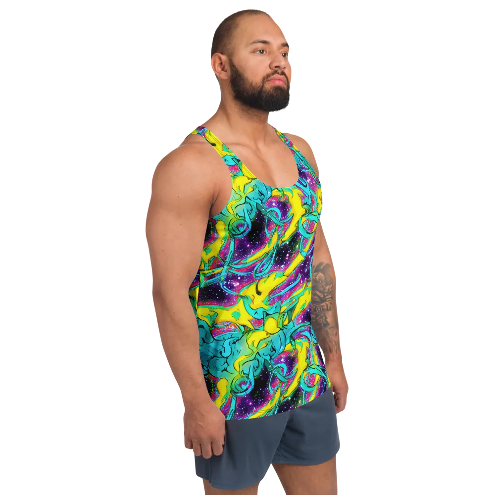 Galaxy Bloom on Men's Tank Top — Right Front