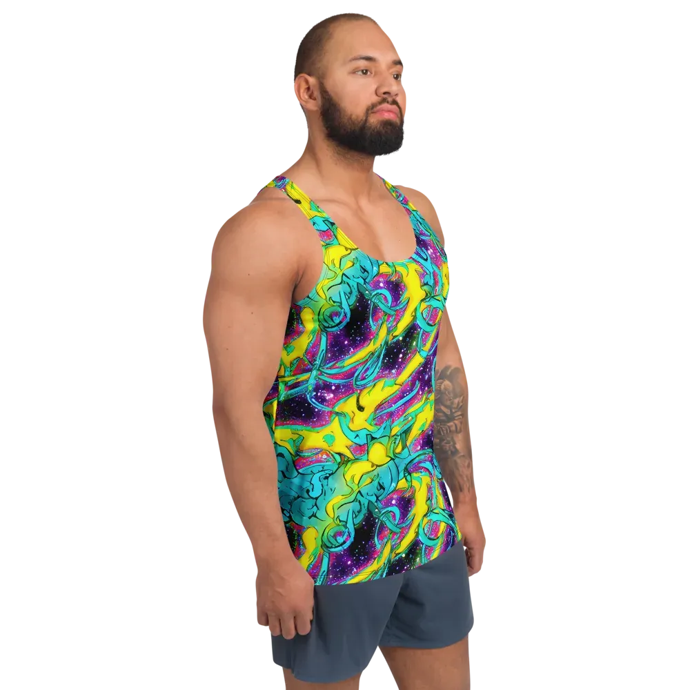 Galaxy Bloom on Men's Tank Top — Right Front