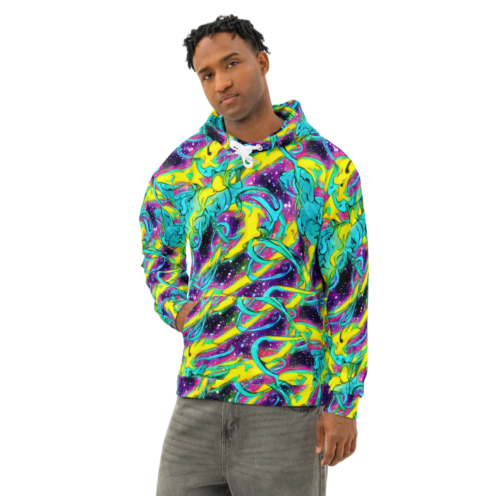 Galaxy Bloom on Cotton Hoodie — Left Front
